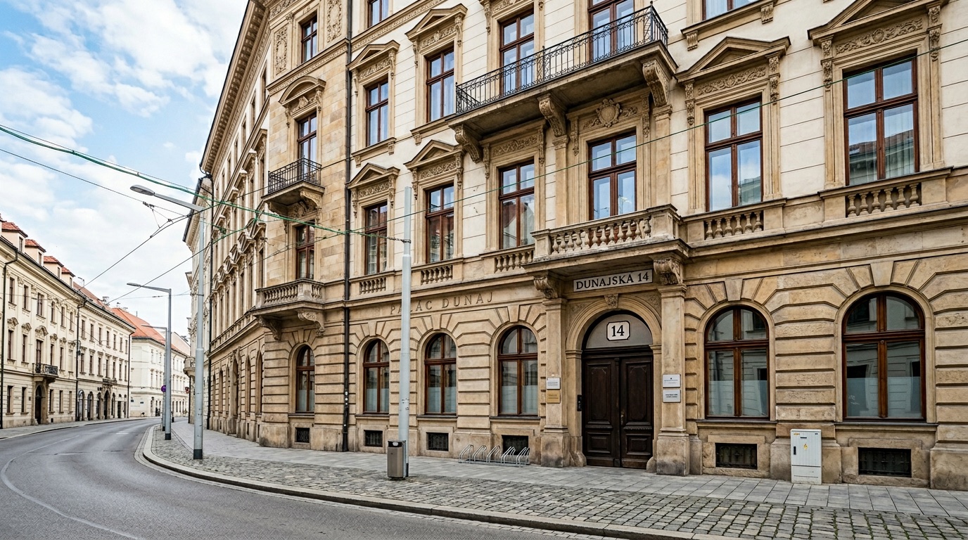 Dunajská 14, Bratislava — pohľad na budovu kancelárie